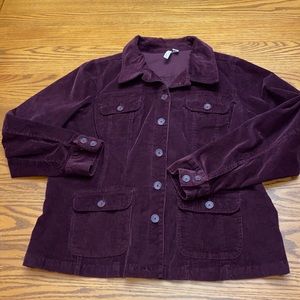 Plum Purple Corduroy Jacket Blazer St. John's Bay 1X